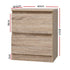Artiss 2x Bedside Table 2 Drawers - PEPE Oak