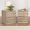 Artiss 2x Pepe Bedside Tables Oak 2 Drawer Modern Bedroom Nightstands