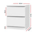 Artiss 2x Bedside Table 2 Drawers - PEPE White