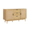 Artiss Rattan Buffet Sideboard 130cm Storage Cabinet with Drawers Wood Finish