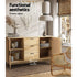 Artiss Rattan Buffet Sideboard 130cm Storage Cabinet with Drawers Wood Finish