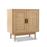 Artiss Buffet Sideboard with Real Rattan Doors & Solid Wood Legs – Natural Wood