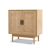 Artiss Buffet Sideboard with Real Rattan Doors & Solid Wood Legs – Natural Wood