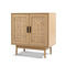 Buffet Sideboard with Real Rattan Doors & Solid Wood Legs – Natural Wood