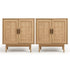 2x Buffet Sideboard Cabinet Rattan Cupboard 2 Doors Storage Pantry BRIONY