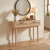 Artiss Rattan Console Table 2 Drawer Hallway Entry Table Wooden Legs