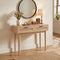 Artiss Rattan Console Table 2 Drawer Hallway Entry Table Wooden Legs