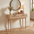 Artiss Rattan Console Table 2 Drawer Hallway Entry Table Wooden Legs