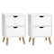 Artiss 2X Bedside Table 2 Drawers - BODEN White
