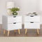 2X Bedside Table 2 Drawers - BODEN White