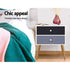 Artiss Scandinavian Bedside Table 2 Drawer Nightstand Black White Wooden Legs