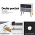 Artiss Scandinavian Bedside Table 2 Drawer Nightstand Black White Wooden Legs