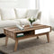 Artiss Scandinavian Coffee Table Wood White Storage Drawers Living Room