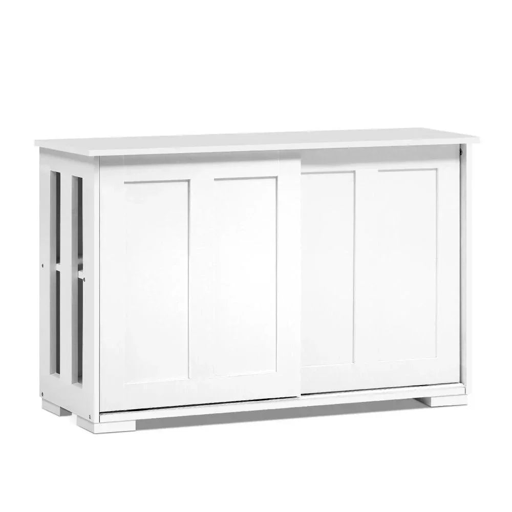 Buffet Sideboard Cabinet Storage Counter Cabinet White 2 Door Shelf 99cm