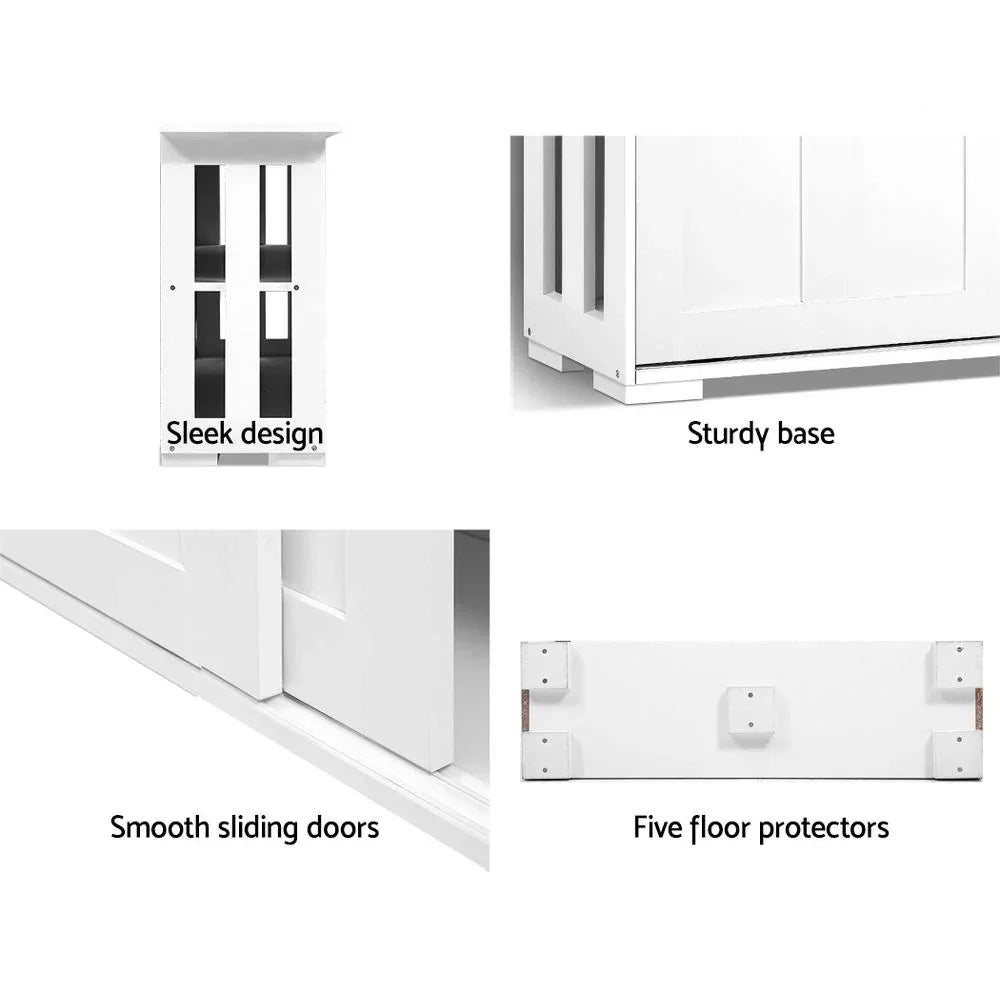Buffet Sideboard Cabinet Storage Counter Cabinet White 2 Door Shelf 99cm