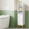 Artiss Bathroom Storage Cabinet Floor Organizer Toilet Corner Adjustable Shelf with Door White