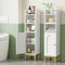 2x Slim Bathroom Storage Cabinet 84cm White Toilet Corner Organizer