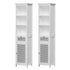 Bathroom Cabinet Storage X2 White Rattan 161cm