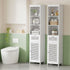 Bathroom Cabinet Storage X2 White Rattan 161cm