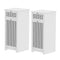 2X Laundry Hamper Cabinet Bathroom Storage White Rattan
