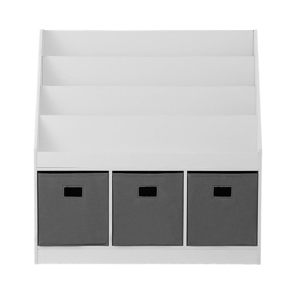 Kids Bookshelf 4 Tiers Magazine Rack Toy Box Organiser Storage Display Shelf