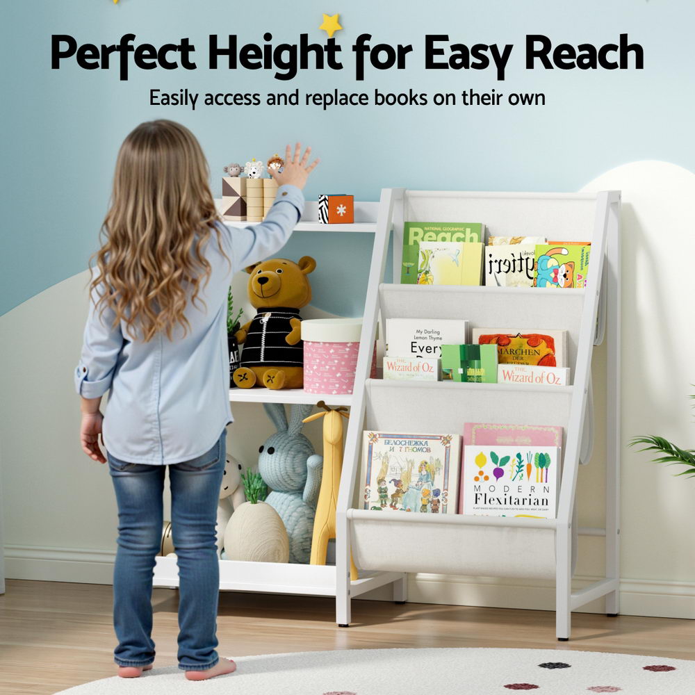 3-Tier Kids Bookshelf Bookcase Children Toy Storage Organizer Rack Display Shelf