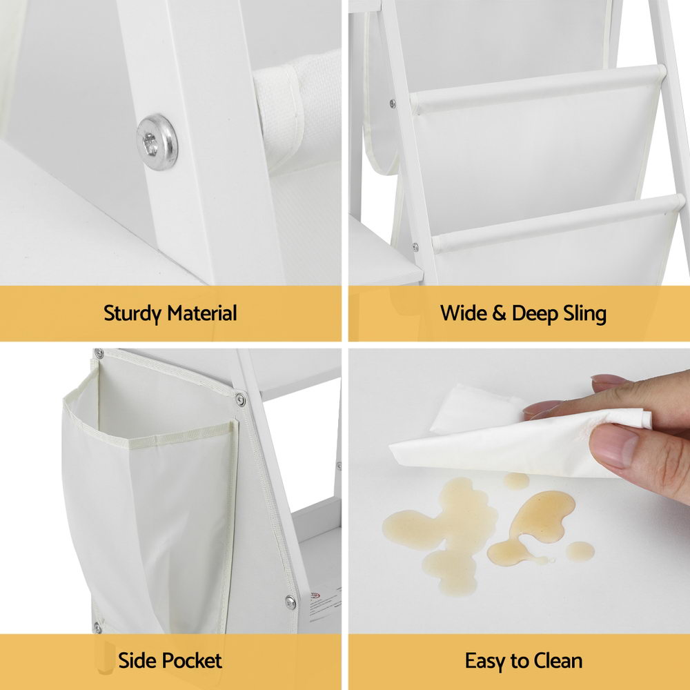 3-Tier Kids Bookshelf Bookcase Children Toy Storage Organizer Rack Display Shelf