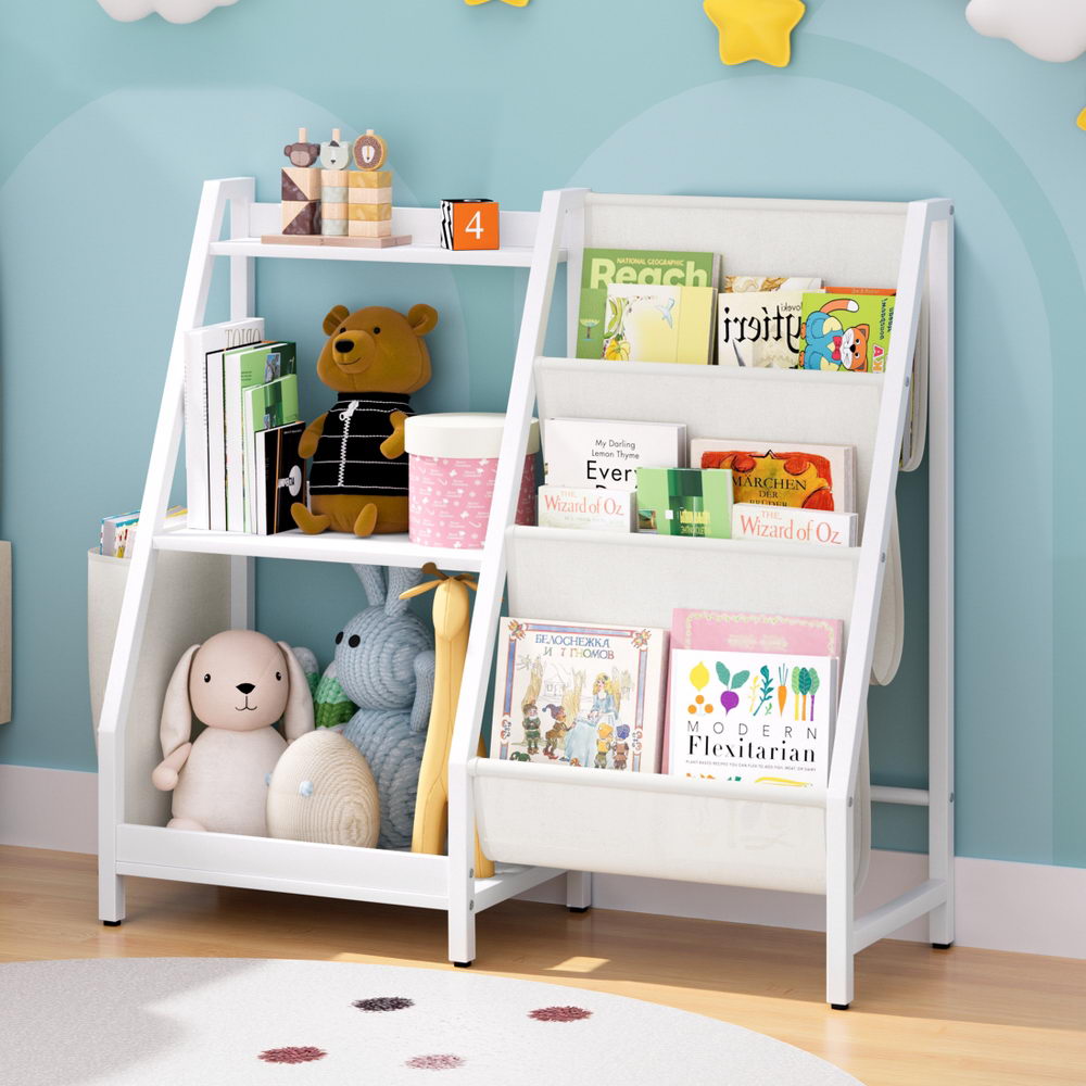 3-Tier Kids Bookshelf Bookcase Children Toy Storage Organizer Rack Display Shelf