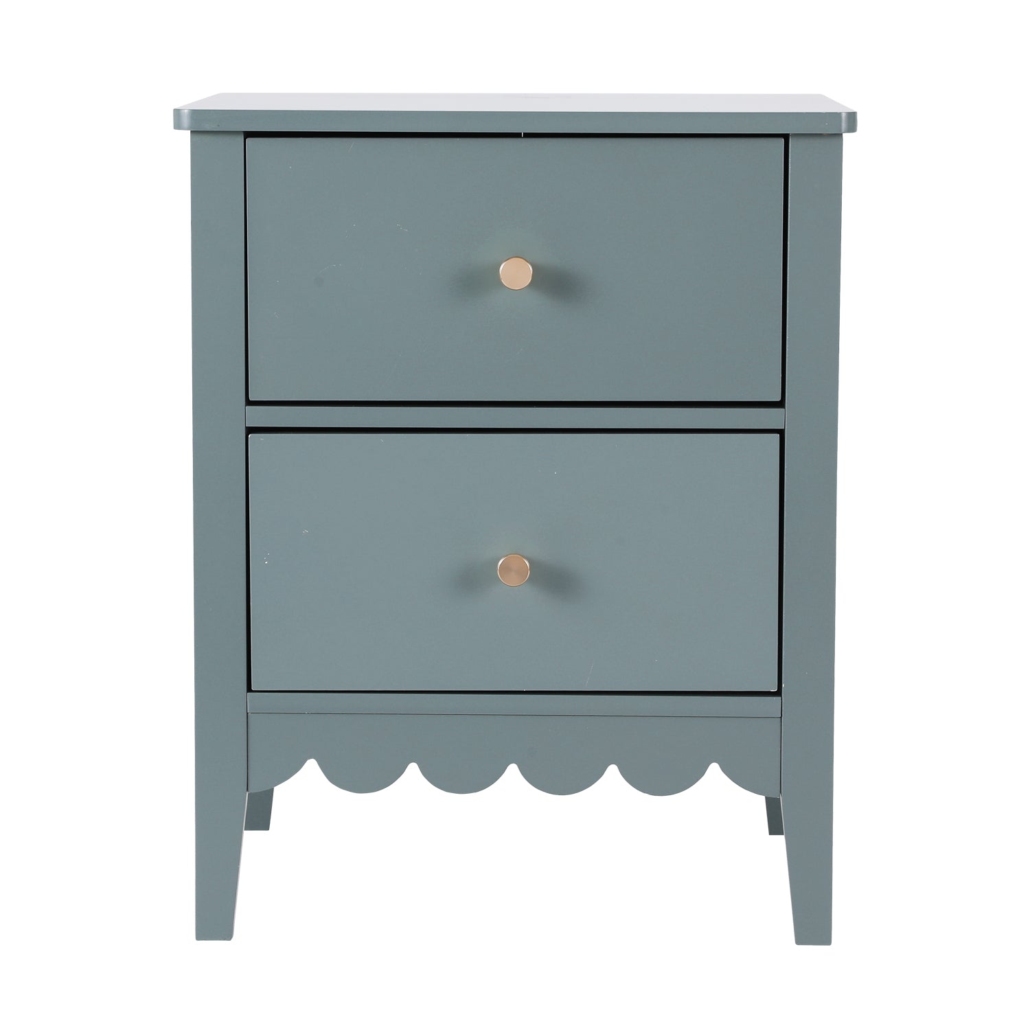 Bedside Table 2 Drawers Bedroom Storage Nightstand Green