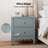 Bedside Table 2 Drawers Bedroom Storage Nightstand Green