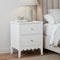 Bedside Table 2 Drawers Bedroom Storage Nightstand White