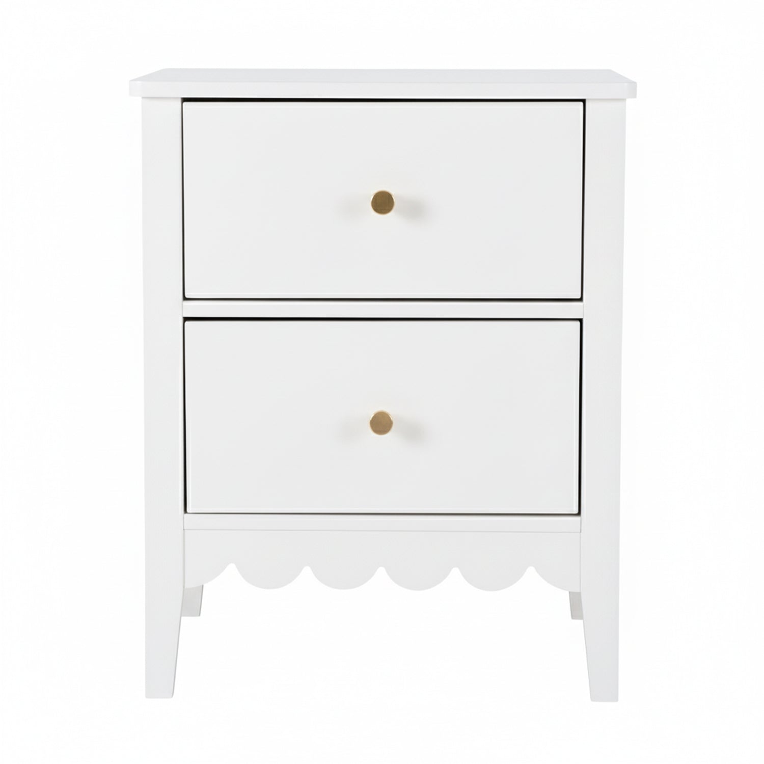 Bedside Table 2 Drawers Bedroom Storage Nightstand White