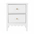 Bedside Table 2 Drawers Bedroom Storage Nightstand White