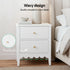 Bedside Table 2 Drawers Bedroom Storage Nightstand White