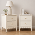 2x Bedside Table 2 Drawers Bedroom Storage Nightstand White