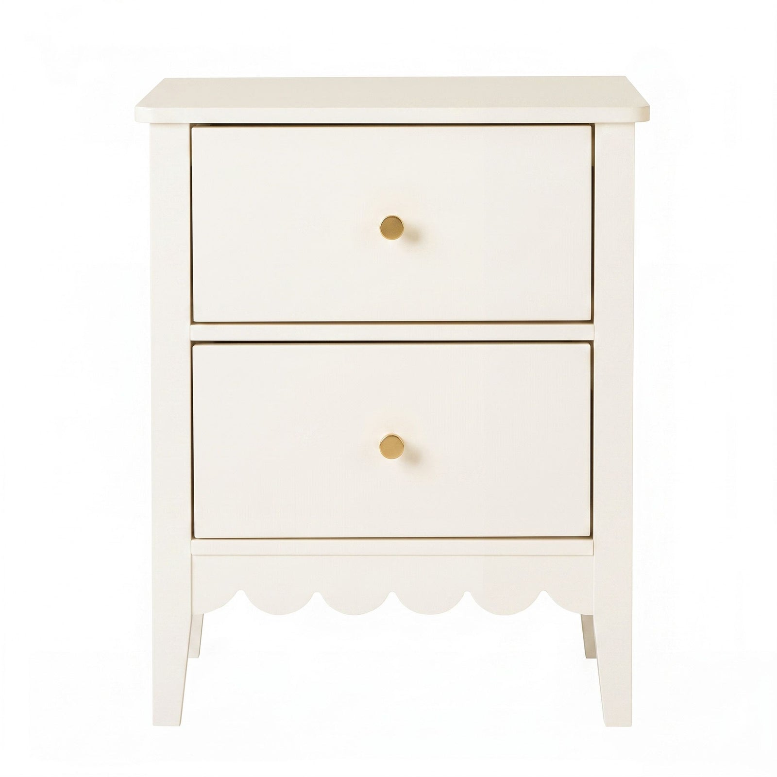 2x Bedside Table 2 Drawers Bedroom Storage Nightstand White