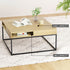 Artiss Coffee Table Storage Shelf Metal Frame