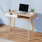 Artiss 90cm Scandinavian Computer Desk Oak White Drawer Storage Study Desk