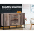 Artiss Wooden Sideboard Cabinet 3 Drawer 2 Door Storage Unit Dark Grey