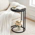 C-Shaped Side Table Industrial Coffee Table Metal Frame Black 40cm