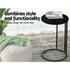 C-Shaped Side Table Industrial Coffee Table Metal Frame Black 40cm