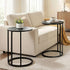 C‑Shape End Table Set of 2 – Black, Space‑Saving Side Tables, Metal Frame