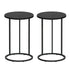 C‑Shape End Table Set of 2 – Black, Space‑Saving Side Tables, Metal Frame