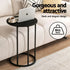 C‑Shape End Table Set of 2 – Black, Space‑Saving Side Tables, Metal Frame