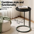 C‑Shape End Table Set of 2 – Black, Space‑Saving Side Tables, Metal Frame