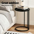 C‑Shape End Table Set of 2 – Black, Space‑Saving Side Tables, Metal Frame