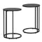 C‑Shape End Table Set of 2 – Black, Space‑Saving Side Tables, Metal Frame