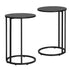 C‑Shape End Table Set of 2 – Black, Space‑Saving Side Tables, Metal Frame