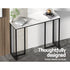 100cm Marble Console Table Industrial Entryway Table Metal Frame White