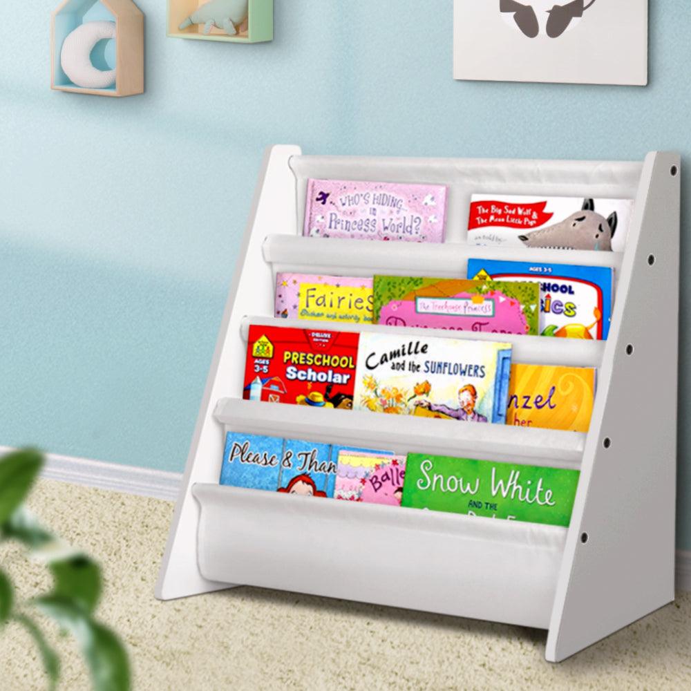 4 Tiers Kids Bookshelf Magazine Shelf Children Bookcase Rack Organiser